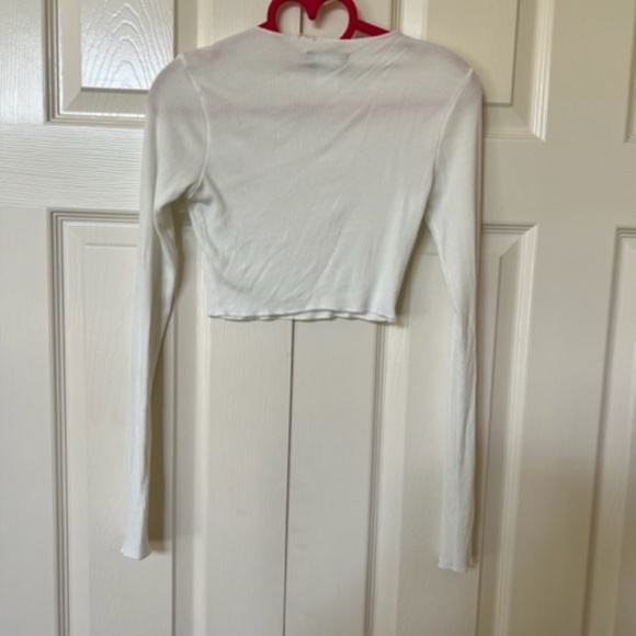 NAKED WARDROBE Ribbed Down Crop Top - Picture 5 of 5